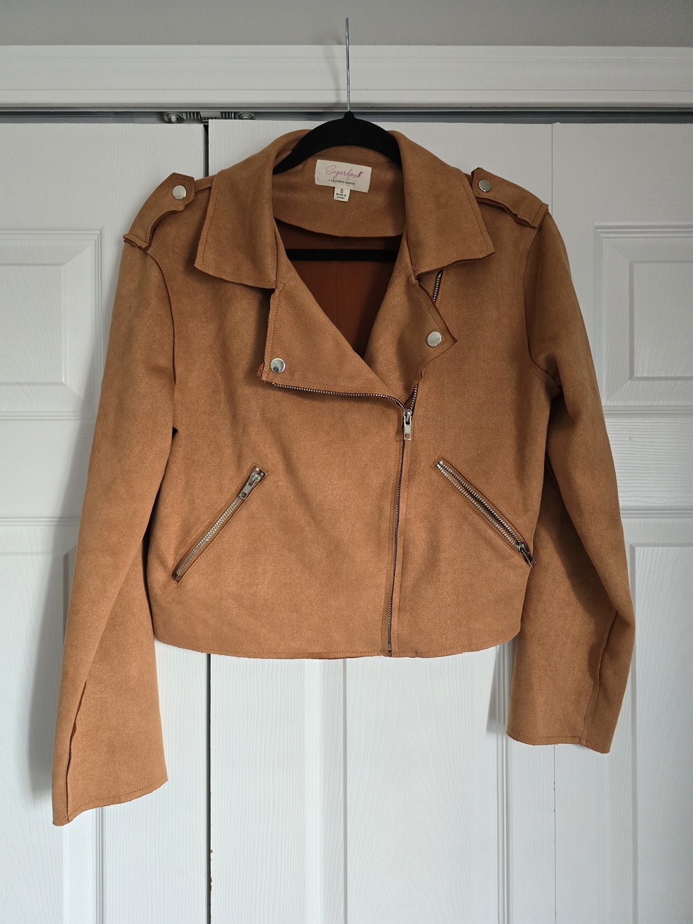Sugarfox Tan Suede Moto Jacket
